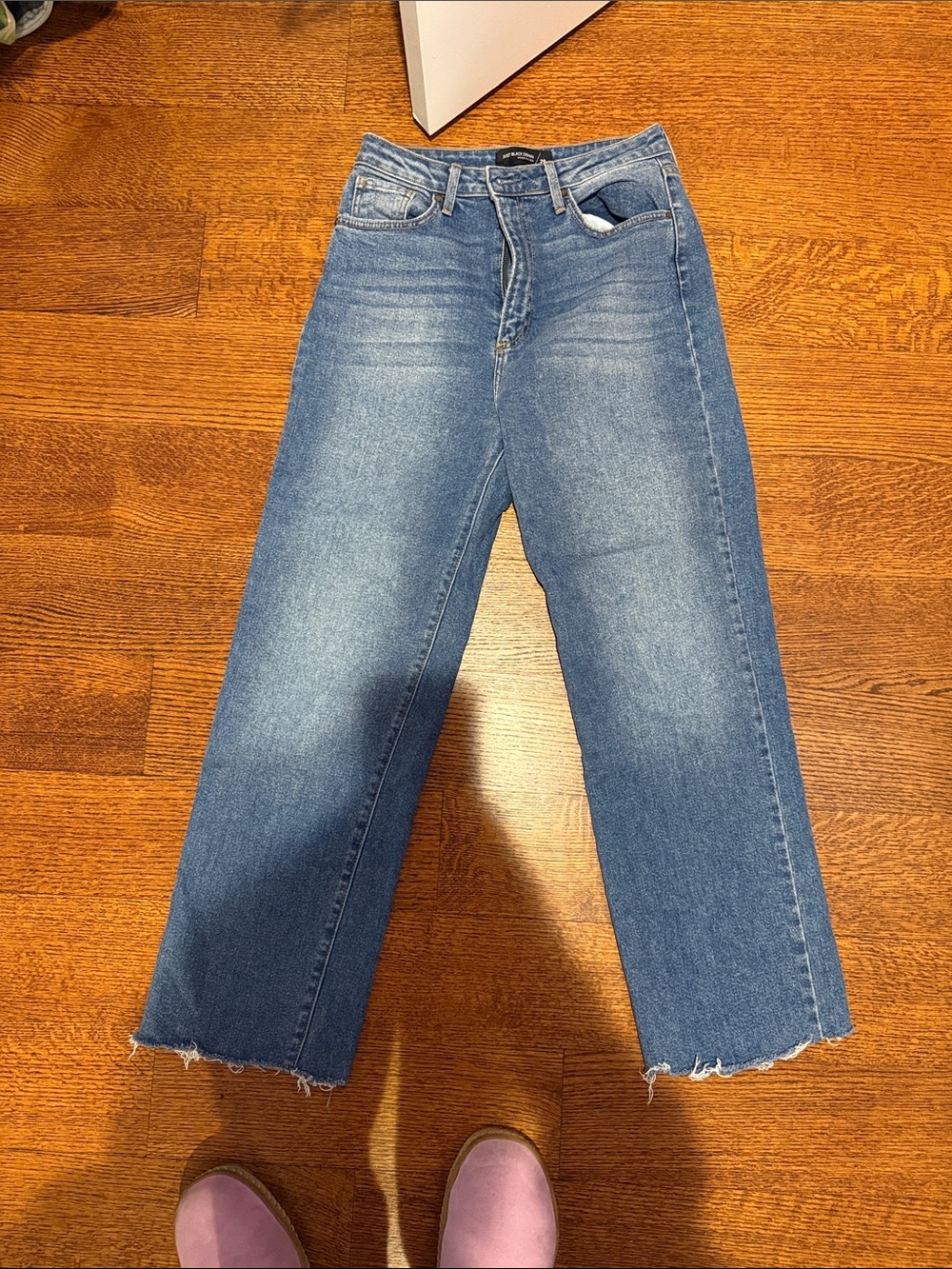Just black denim straight leg jeans